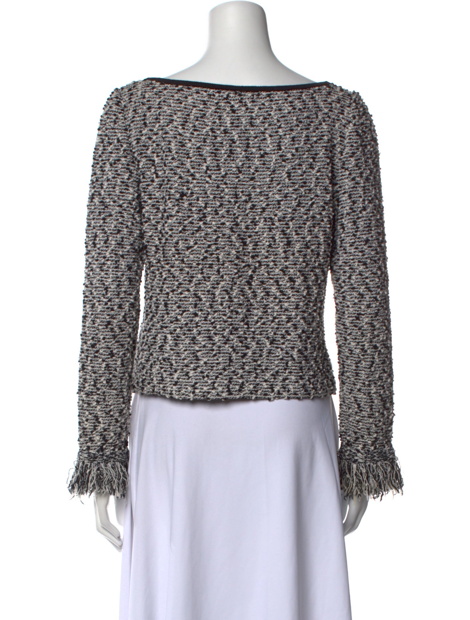 St. John Collection Printed Bateau Neckline Crop Top